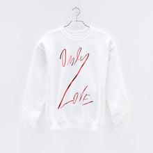 Load image into Gallery viewer, ONLY LOVE SWEATSHIRT White/ Red Foil-Sweatshirt-JDONLYLOVE
