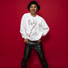 Load image into Gallery viewer, ONLY LOVE SWEATSHIRT White/ Red Foil-Sweatshirt-JDONLYLOVE