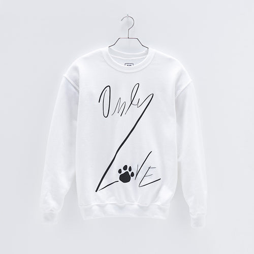 ADULT ONLY LOVE SWEATSHIRT White / Black OL Paw Graphic-Sweatshirt-JDONLYLOVE