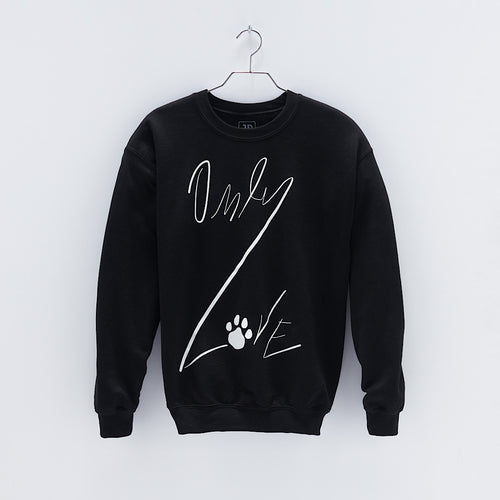 ADULT ONLY LOVE SWEATSHIRT Black / White PAW GRAPHIC-JDONLYLOVE