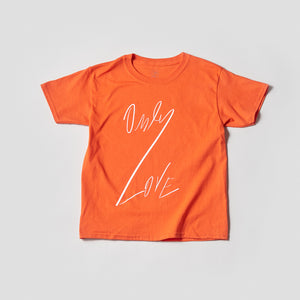 KIDS ONLY LOVE TSHIRT Orange/ White OL-Shirt-JDONLYLOVE