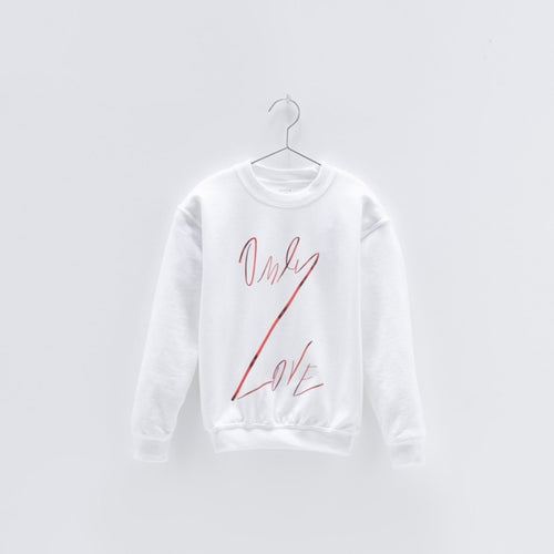 kids ONLY LOVE SWEATSHIRT White / Metallic Red Foil OL Graphic-Sweatshirt-JDONLYLOVE