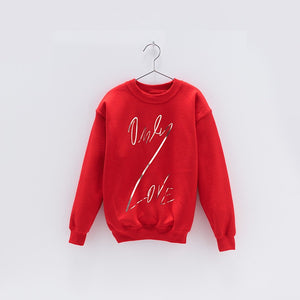 KIDS ONLY LOVE SWEATSHIRT Red / Silver Foil OL Graphic-Sweatshirt-JDONLYLOVE