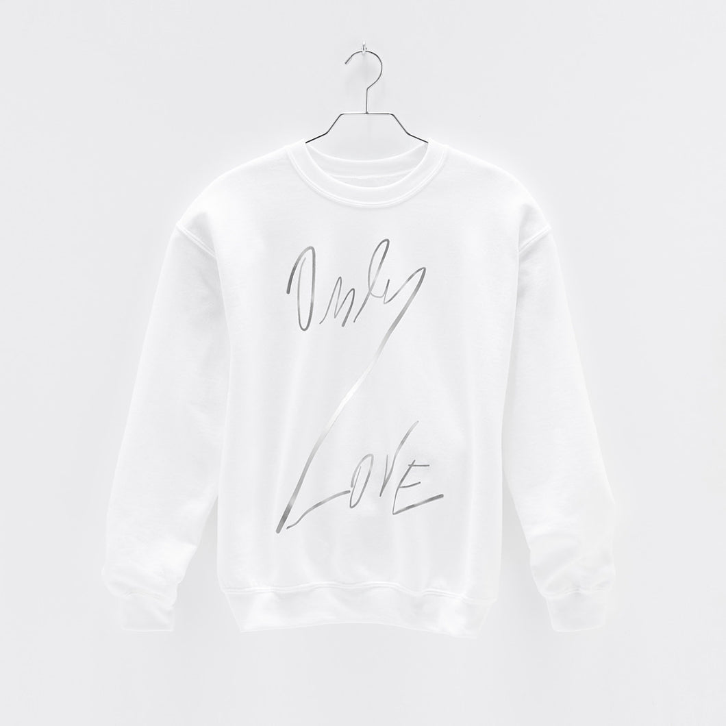 ONLY LOVE SWEATSHIRT White / Silver Foil OL Graphic-Sweatshirt-JDONLYLOVE